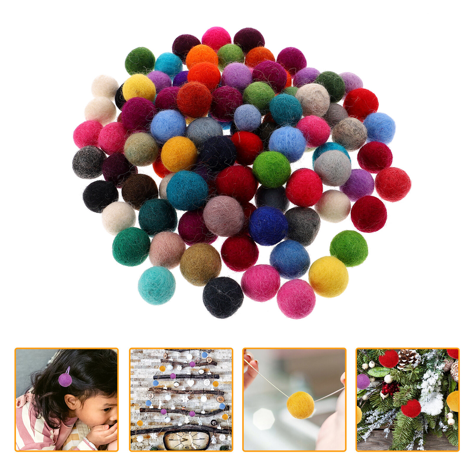 100pcs DIY Wool Felt Balls Handmade Felt Balls Clothes Decor DIY Materials  